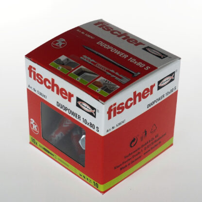 Fischer kołek DuoPower przedł. 10x80 S z wkrętem 7x107 klucz SW13 (p=10szt) - 538247