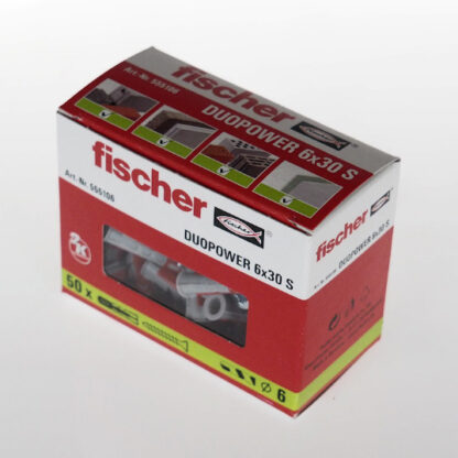 Fischer kołek DuoPower  6x30 S z wkrętem 4,5x40 krzyż. (p=50szt) - 555106