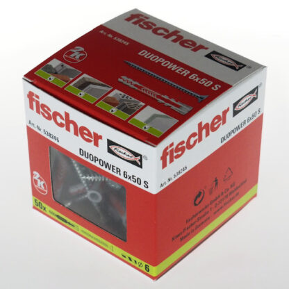 Fischer kołek DuoPower przedł.  6x50 S z wkrętem 4,5x60 krzyż. (p=50szt) - 538245