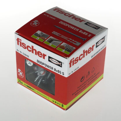 Fischer kołek DuoPower przedł.  8x65 S z wkrętem 5x80 krzyż. (p=25szt) - 538246