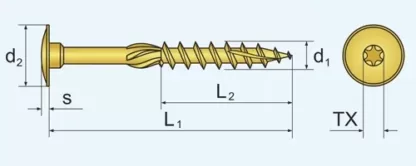 Wkręt ciesielski WTZ  8x100 łeb podkładkowy torx T40 ARVEX - obrazek 2