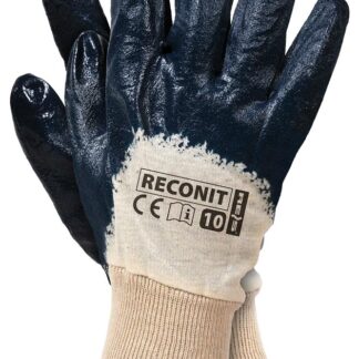 Rękawice powlekane nitrylem, zakończone dzianinowym ściągaczem RECONIT BEG r.10