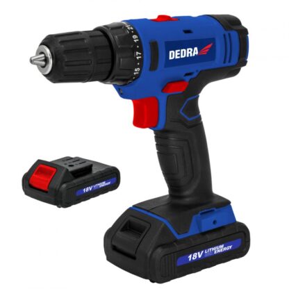 Dedra Wiertarko-wkrętarka 18V /2x1,5Ah Li-ion/ (samozaciskowy uchwyt do 10mm) DED7880B