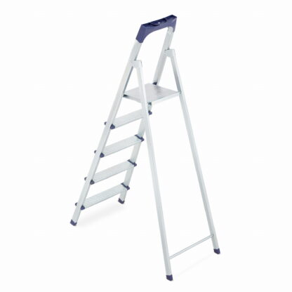 Drabina domowa jednostronna 5-stopni HIGHER S-1104 (4 stopnie + podest) - obrazek 2